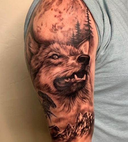 tattoos/ - Anna Mia Full Moon Wolf - 145240